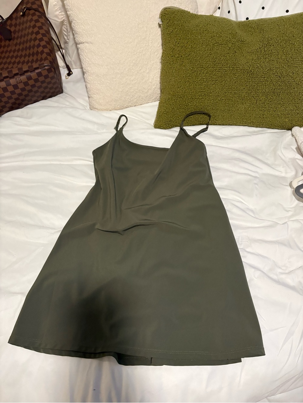 Abercrombie & Fitch Olive Green Slip Mini Dress